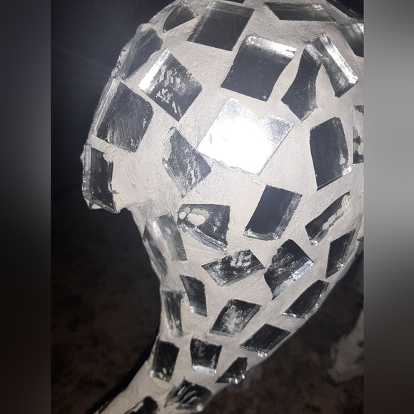 Rare Mosaic Mirrored Glass Christmas Standing Reindeer - Picture 4 of 8